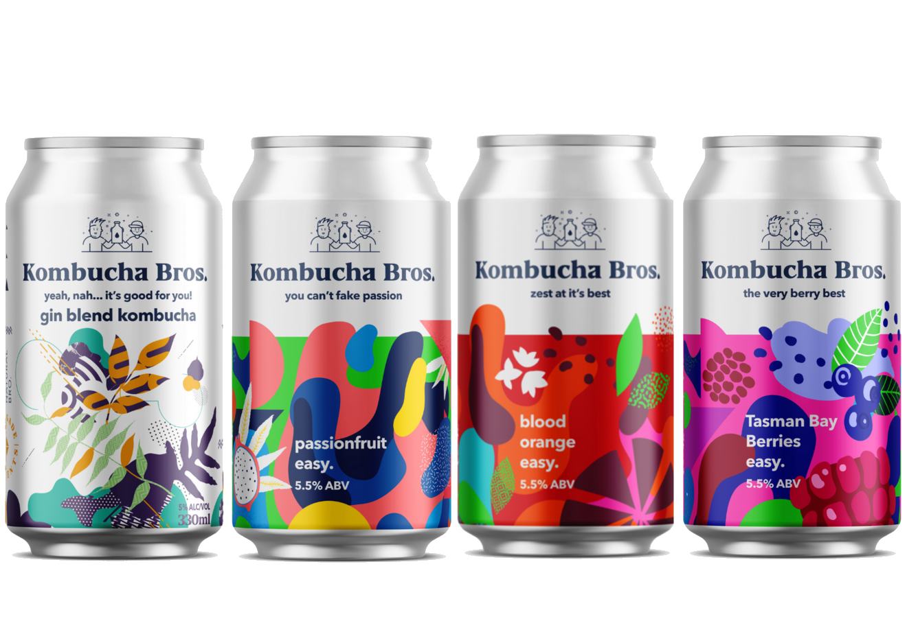 Kombucha Bros Mixed Alcoholic Kombucha 3-Packs, 12x330ml Cans