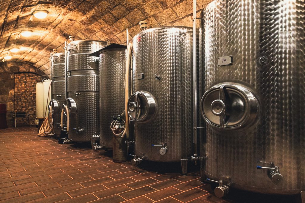 steel tanks for making wine